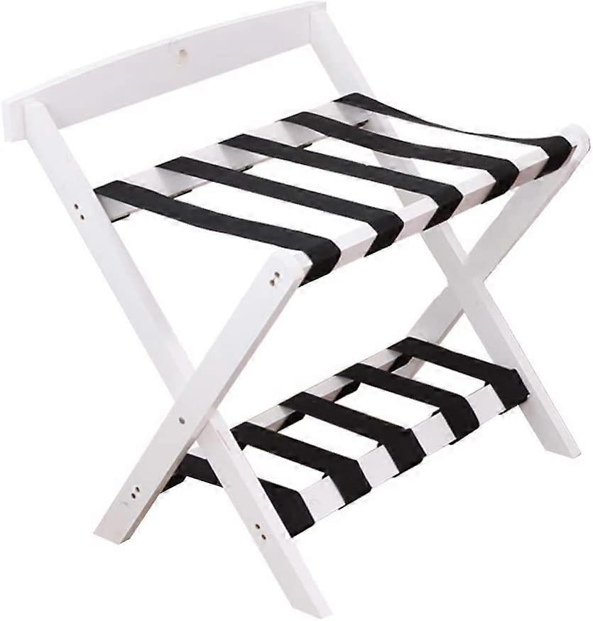 Foldable luggage racks with suitcase stand, floortoceiling (white, 60x50x65cm)