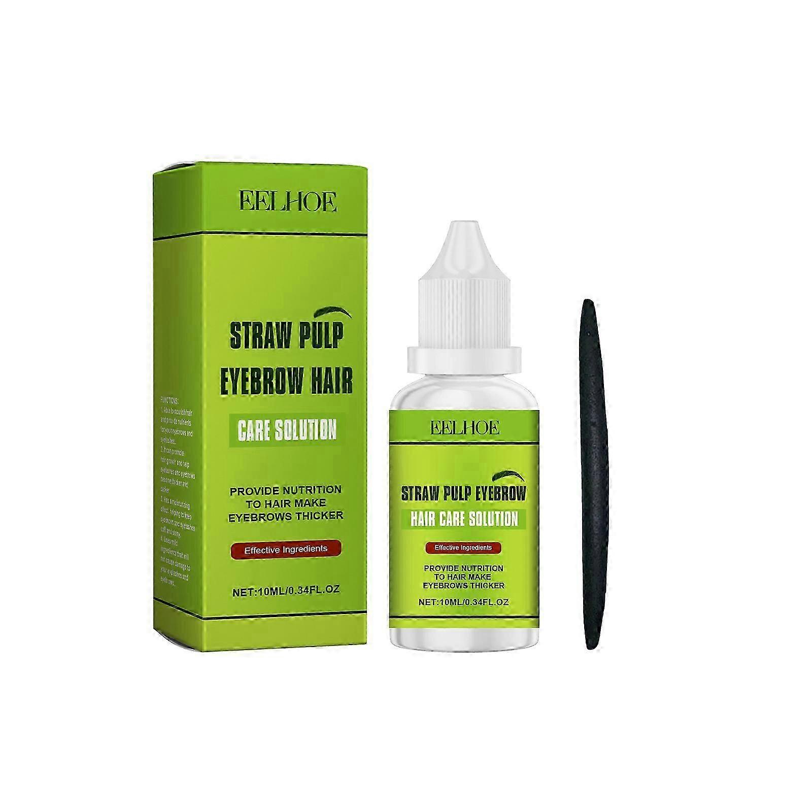 Straw Pulp Eyebrow Hair Care Solution, Φυτική λύση περιποίησης μαλλιών πολτού χόρτου για την ανάπτυξη των φρυδιών, κάνει τα φρύδια παχύτερα, μακρύτερα, 10ml