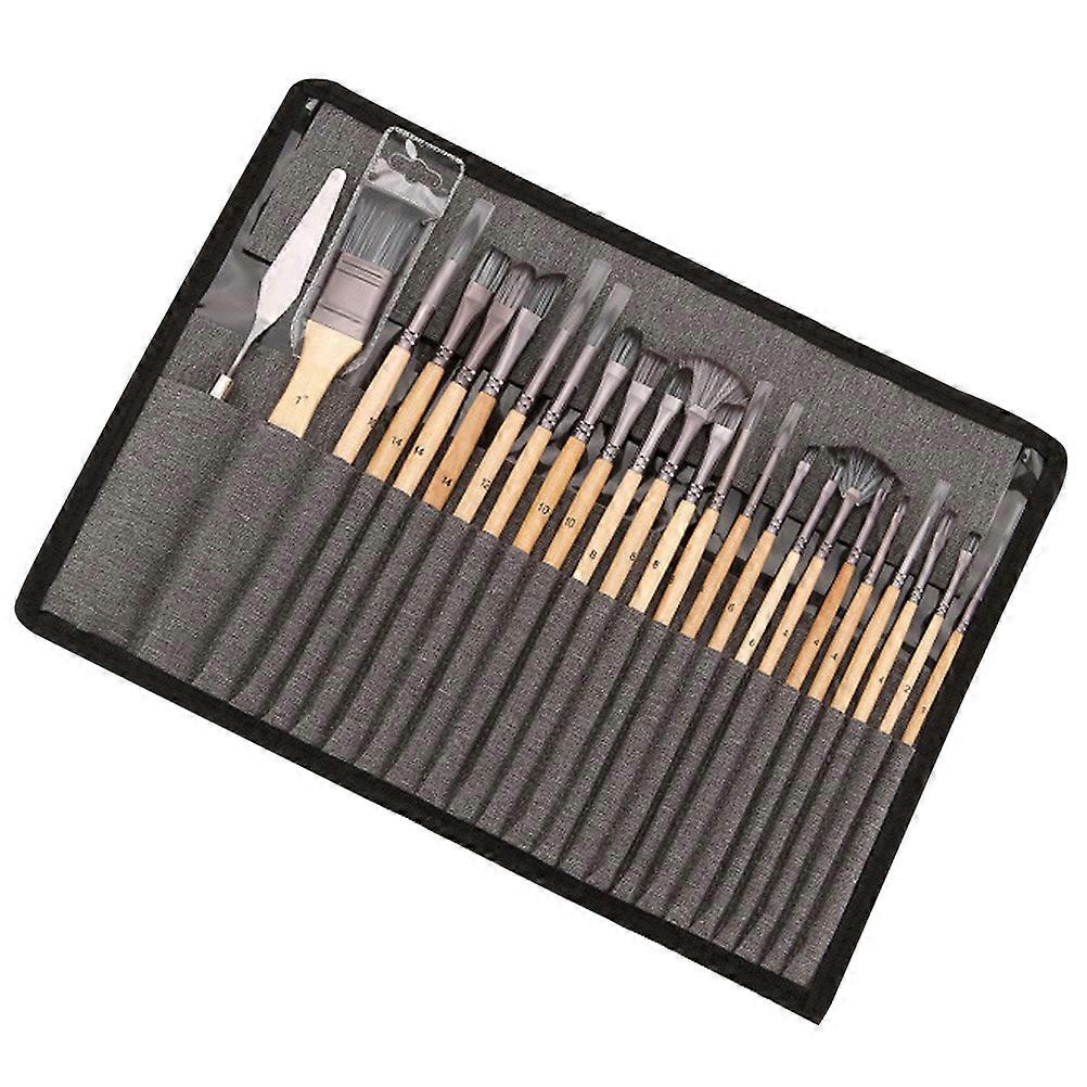 Watercolor Brush Set Face Painting Most Occasions Angle Wood 24Pcs