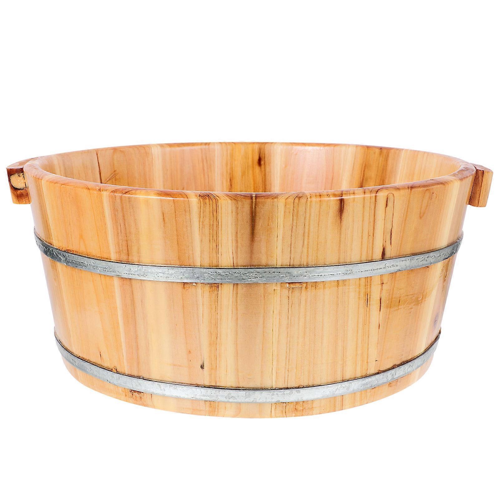 Foot Soak Bucket Wood Multipurpose Storage Holder Relieve Fatigue 38.00X35.00X16.00CM 1Pack