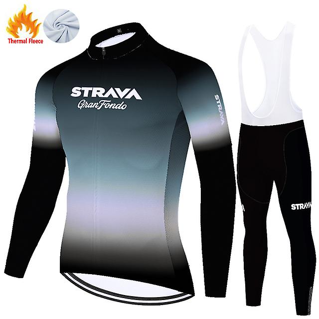 Strava Uomo Manica Lunga Ciclismo Jerse Full Sleeve Inverno Termico Cold  Wear Fleece Set / nero Grigio | Fruugo CH