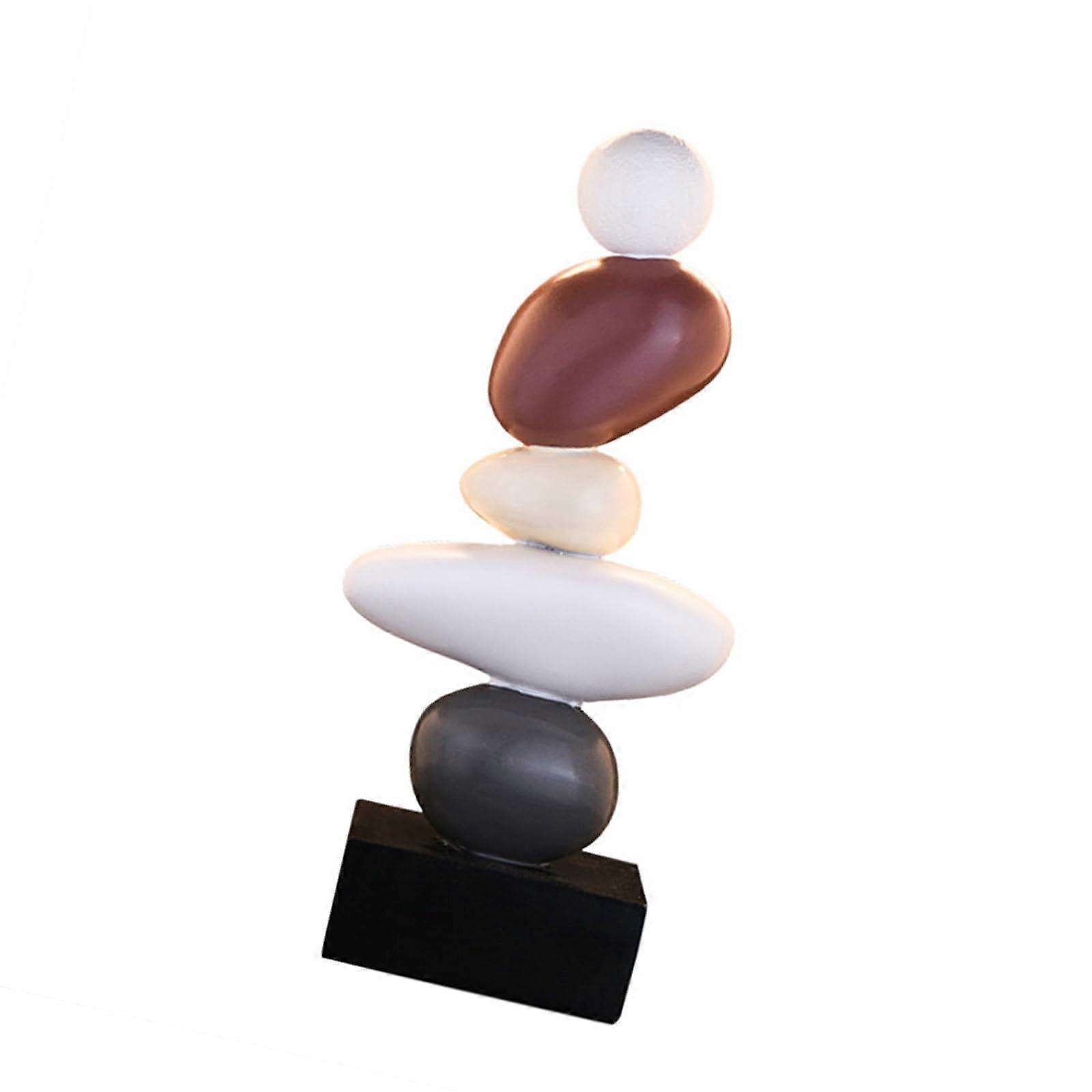 Minimalist Balanced Stacked Stones Resin Sculpture for Living Room Decor, Home Art for Luck and Success