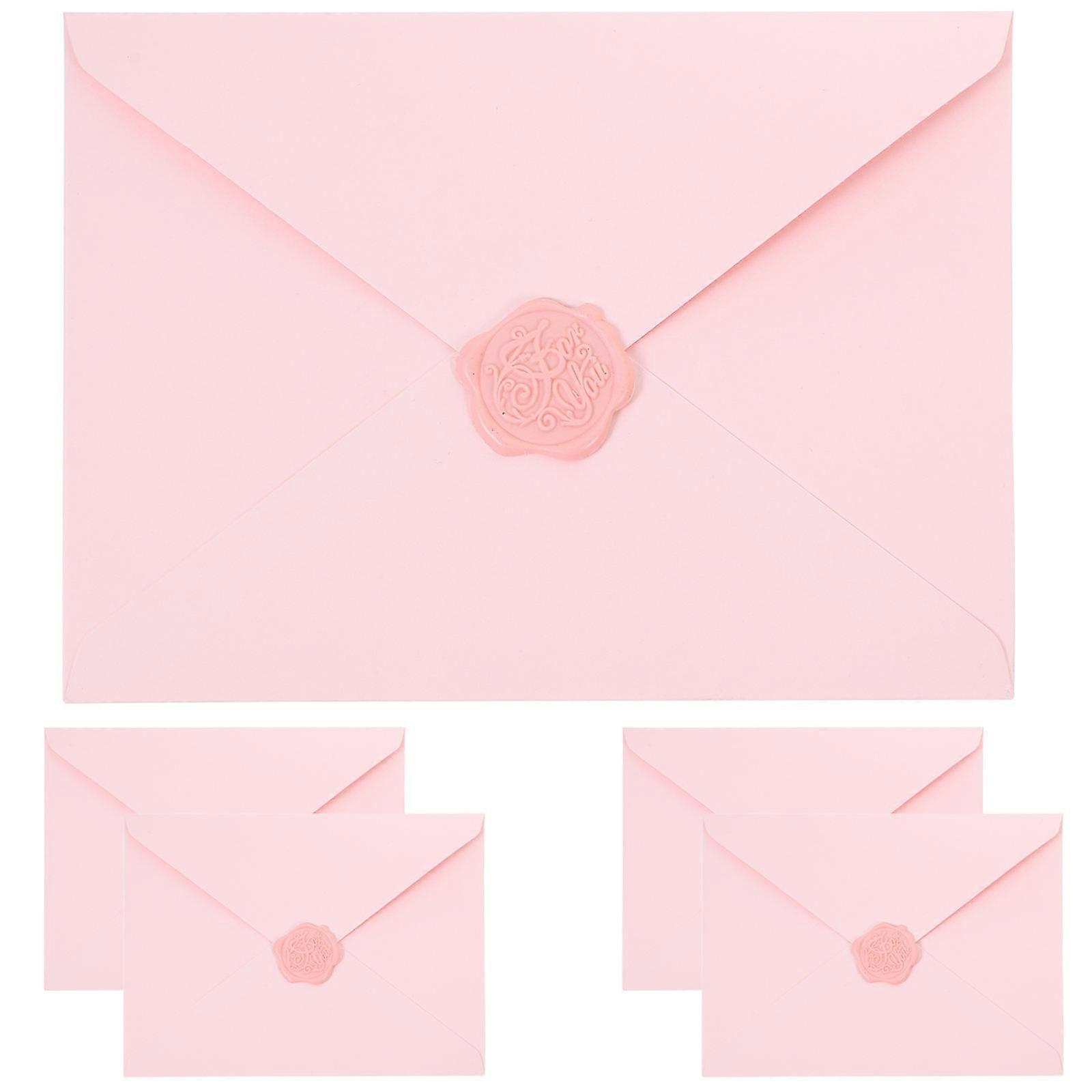 Valentine Envelope Pink Wedding Invitations Elegant Simplicity Letter Writing Set 5 Sets