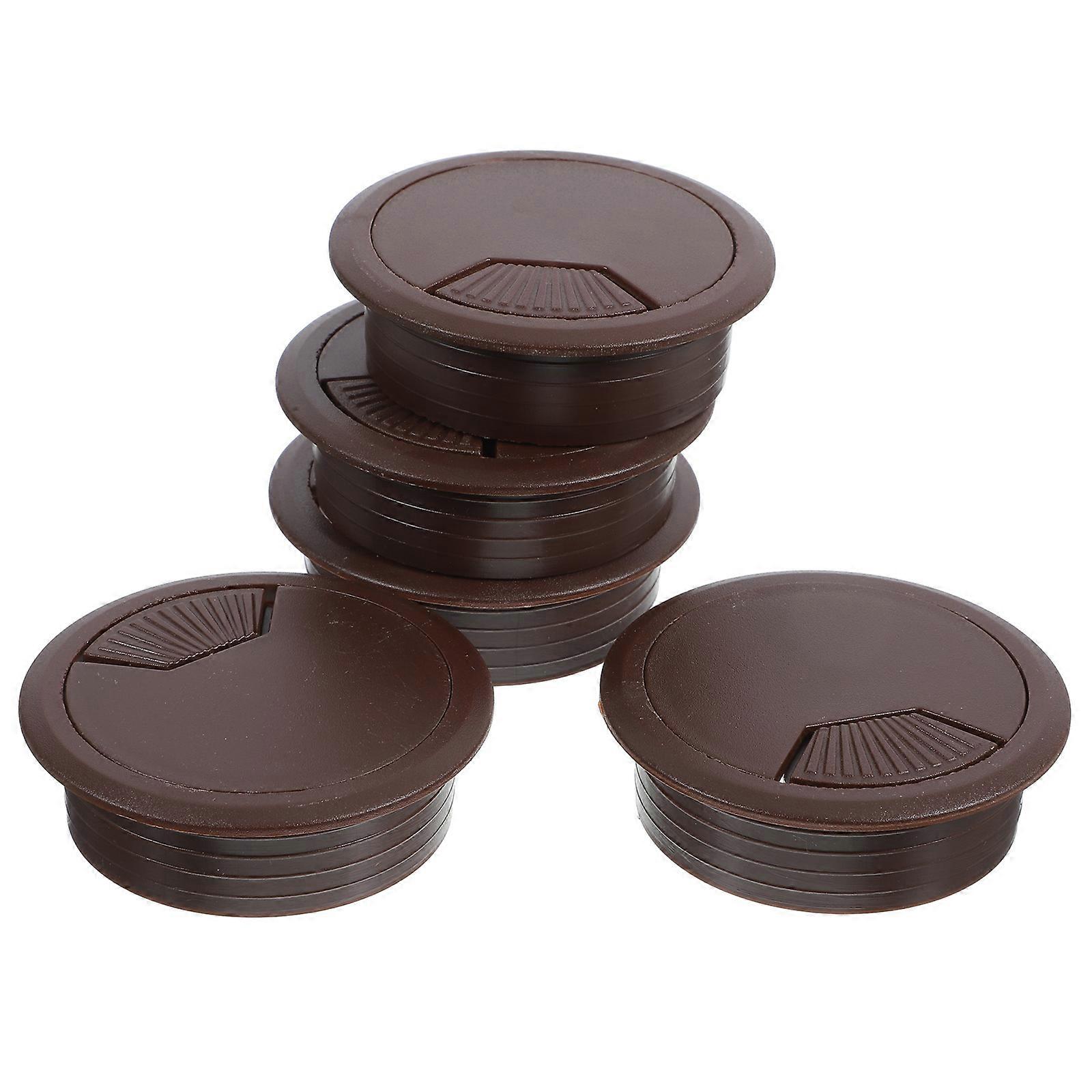 Tidy Cable Hole Cover Organizers Desk Grommet Office Desk Round Shape Plastic Material Cable Management 5Pcs