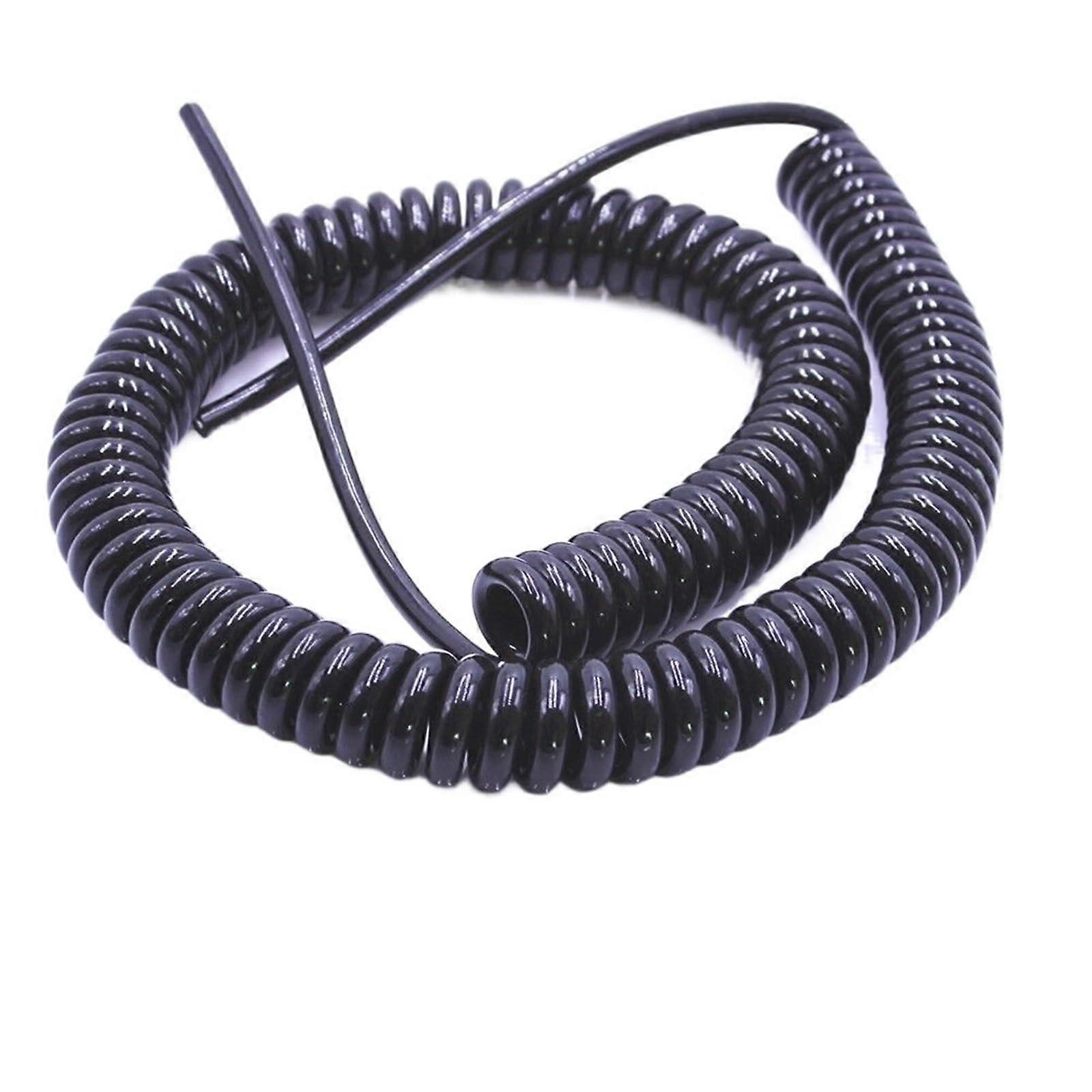 Kabelfeder Outdoor Extension Stretch 2.5 Meters Black Telescopic Power Cord, Stretchable Wire, 2 Core 12 Core Spring Solar Sheathed 6 Core.