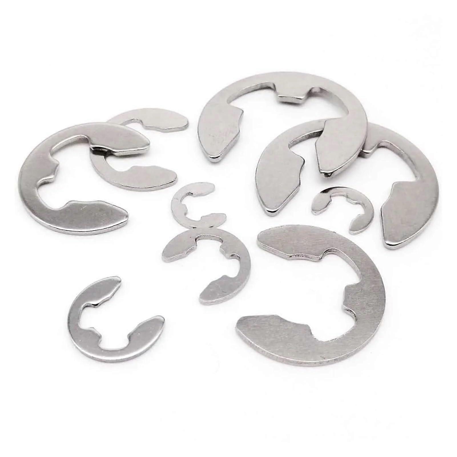10/50/100 M1.2 M1.5 M2 M3 M3.5 M4 M5 M6 M7 M8 to M16 304 Stainless Steel EClip Retaining Ring Circlip Washer for Shaft Mounting (Size: M7 50pcs)