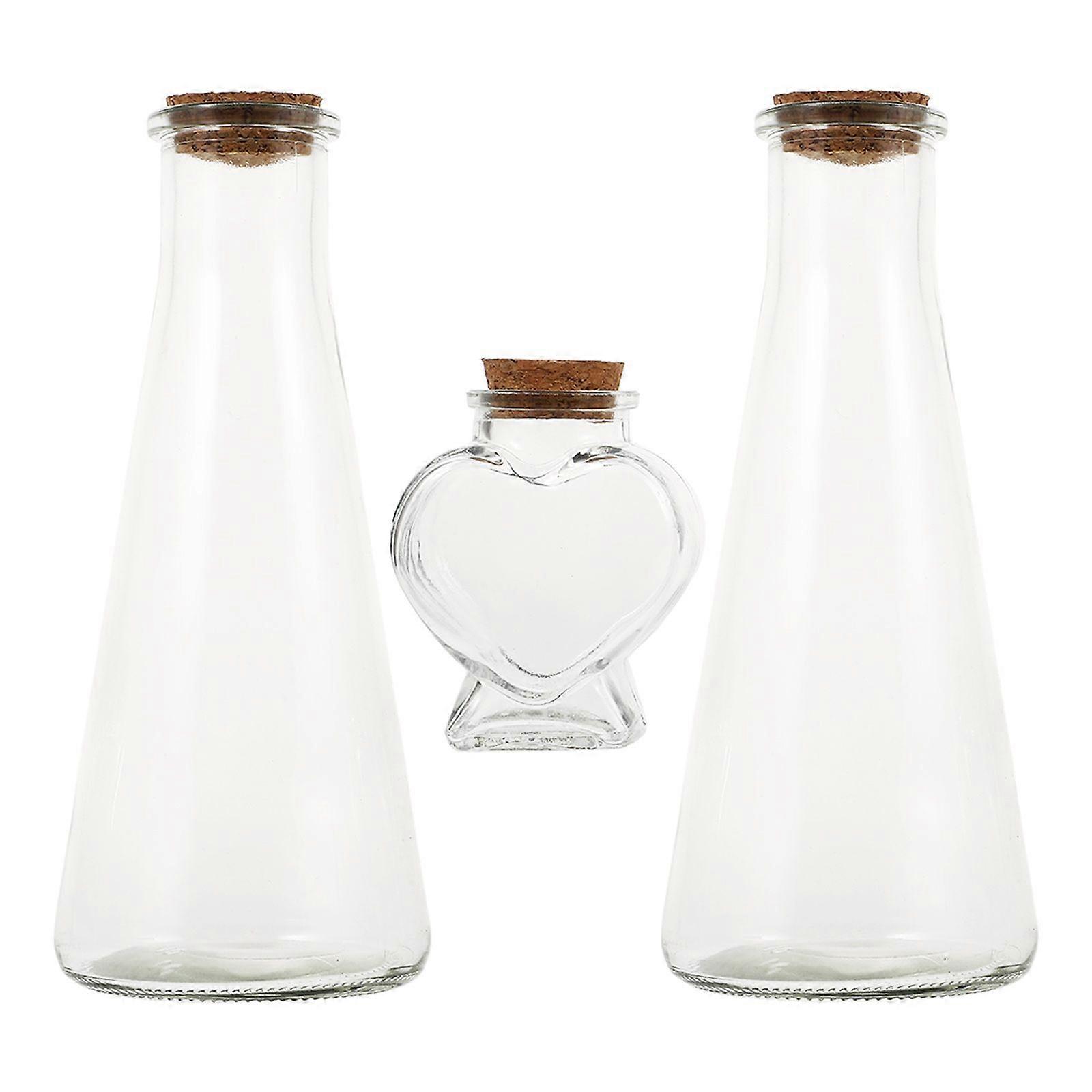 3st bröllop sand ceremoni set DIY små glasflaskor önskeflaskor delikat bröllop sandflaskor