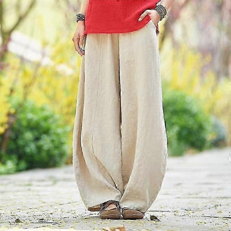 Ιαπωνικά Plus Size Άνοιξη και Φθινόπωρο Βαμβάκι και λινό Χαλαρά Casual Bloomers Γυναίκες Νέα άφιξη