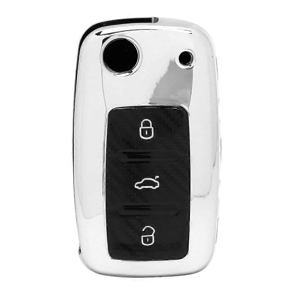TPU Car Key Case Cover for R32 2002-2012 Carbon Fiber Texture Smart Key Protection
