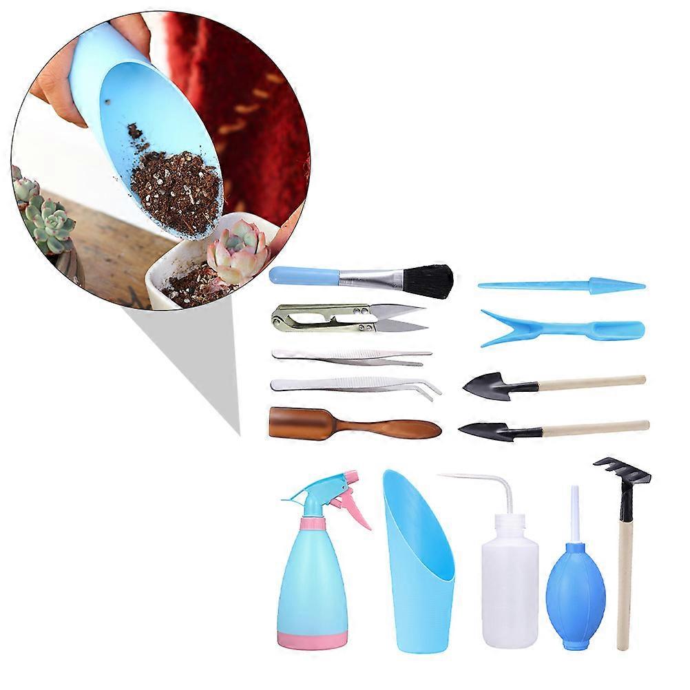 Blue Gardening Accessory with Iron and Plastic for Vibrant Garden Use 14pcs Lightweight Ergonomic Handle