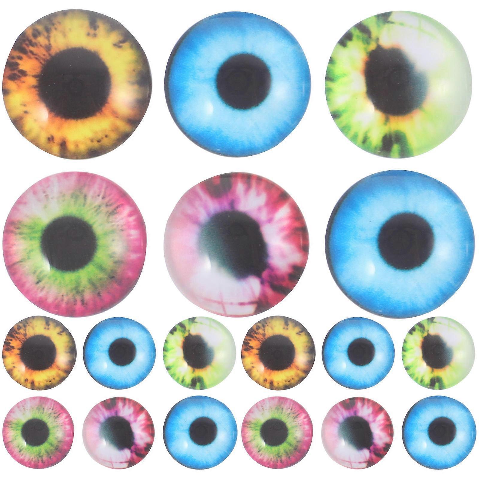 Durable Glass Eyes for Crafts and DIY Projects Assorted Color 10 Pairs