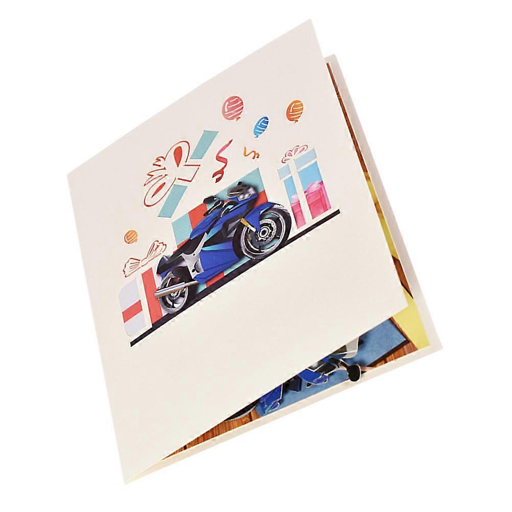 Wishes Cards Greeting Cards Fathers Day 3D Design Blue 20x15cm Simple and Practical 1Pack