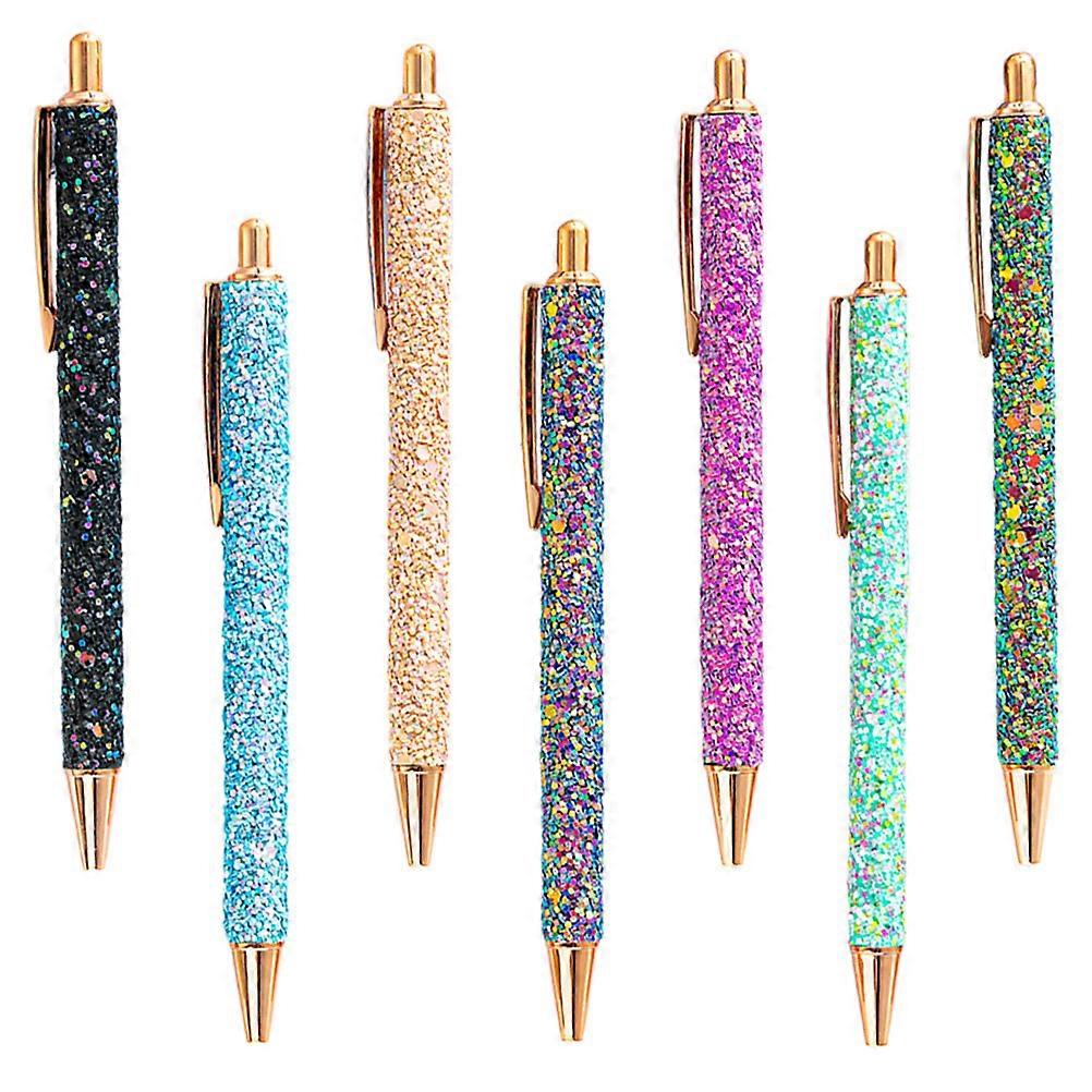 Ergonomic Ballpoint Pen Office Accessory Studying Work Sleek Design Push-Button Mechanism 7Pcs