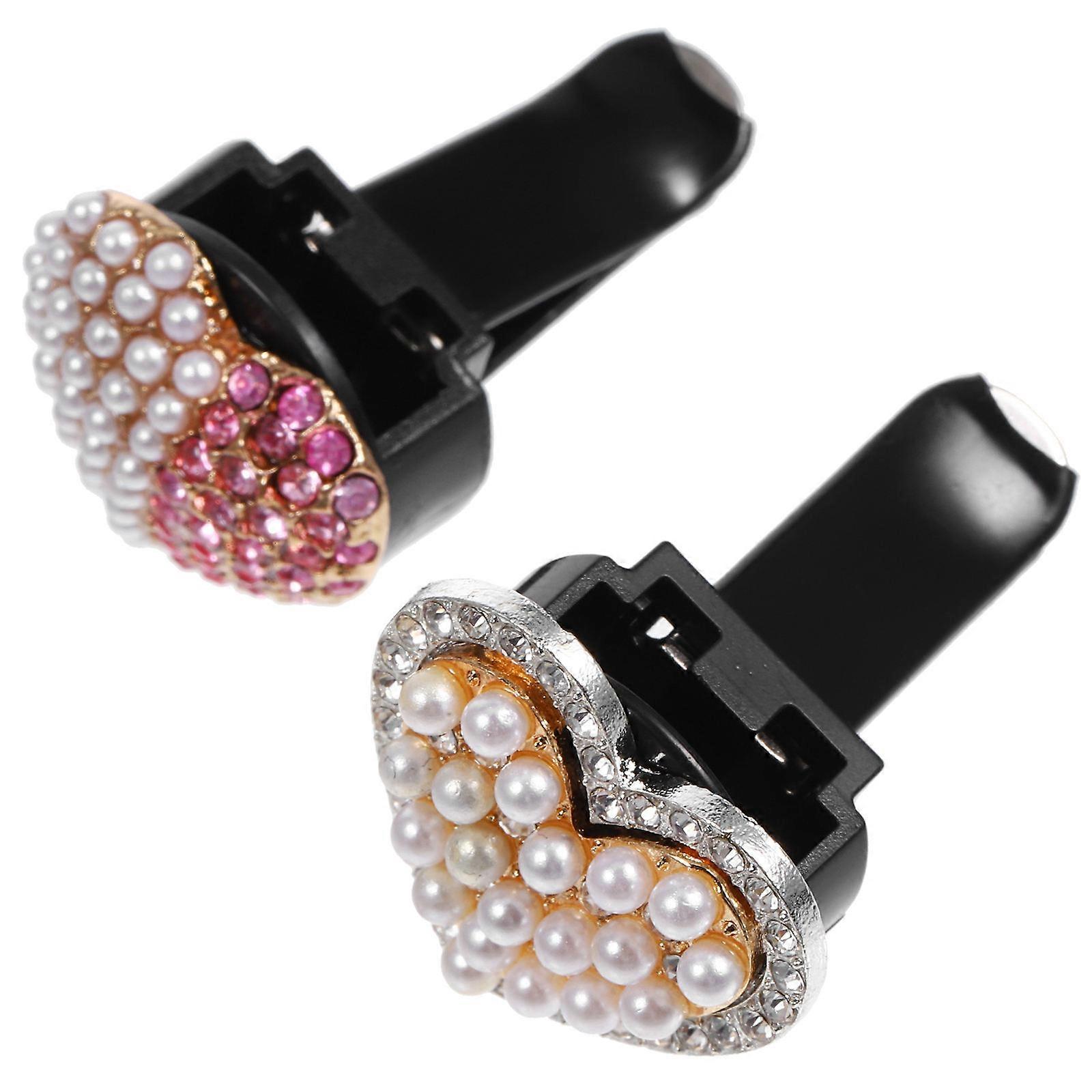 Air Conditioning Clip Charm Decor Car Interior Decorative Accessories Silver 2Pcs