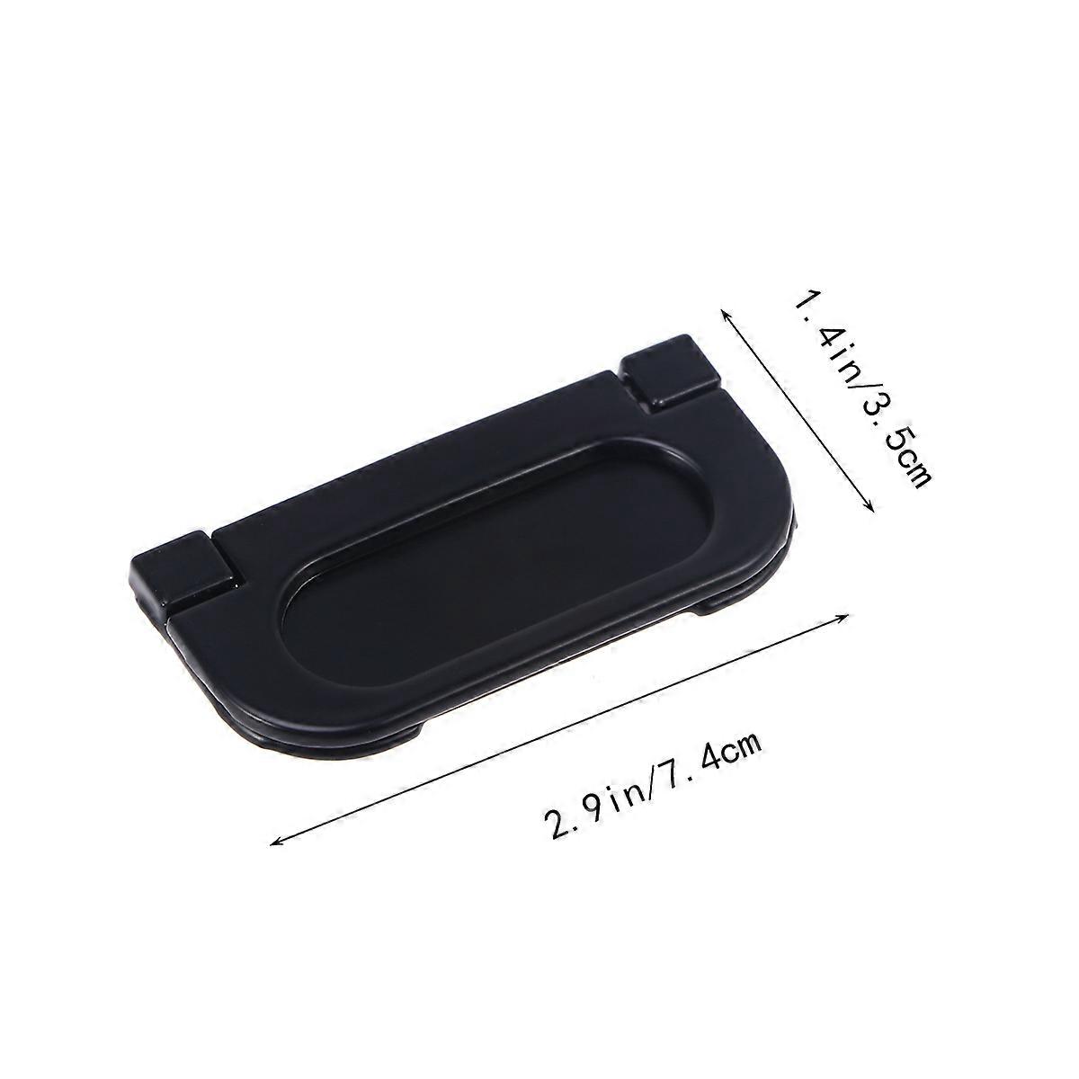 Black Kitchen Cabinet Knobs Flat Back Modern Drawer Pulls for Bookcase Installation in .20X3.50X0.20CM Rust Resistant 1Set