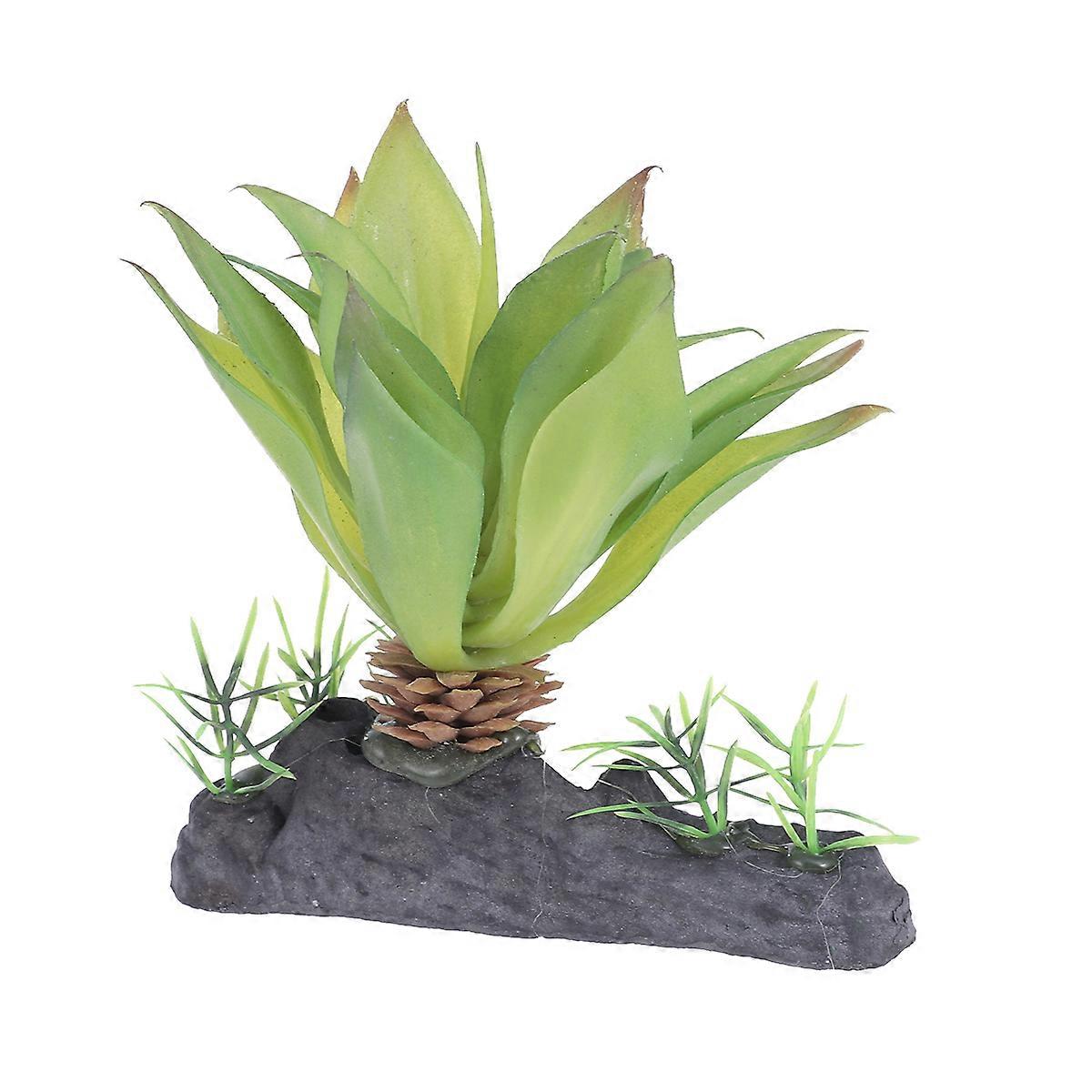 Realistic Green Plastic Reptile Terrarium Decor for Natural Hiding Spots and Clean Environments 12 in