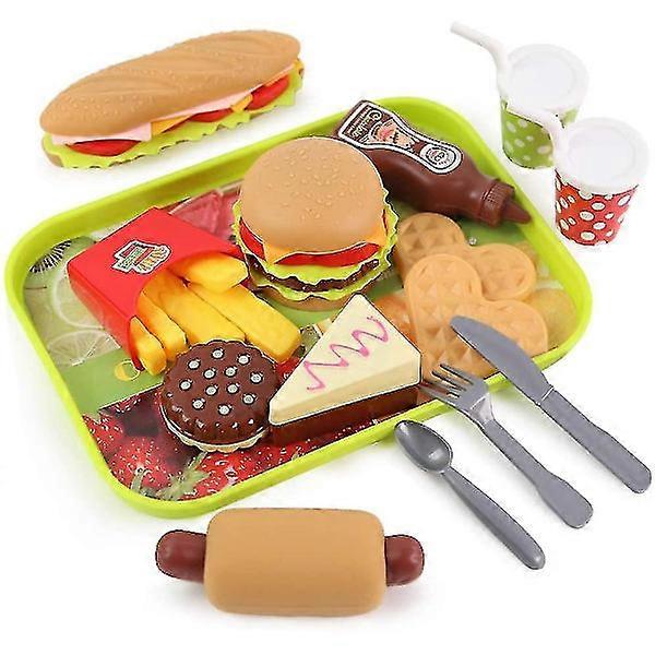 キッズトイバーガー、幼児用プレイフードセット20個装子供用フードおもちゃフード子供用誕生日プレゼントXiXi
