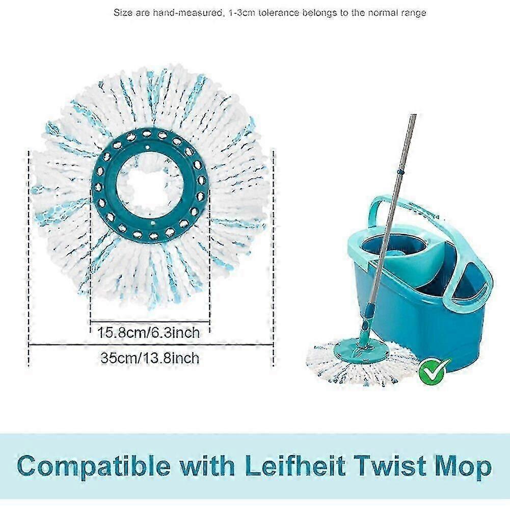 Comfortable set with two mop replacement heads for Leifheit Clean Disc Mop Ergo