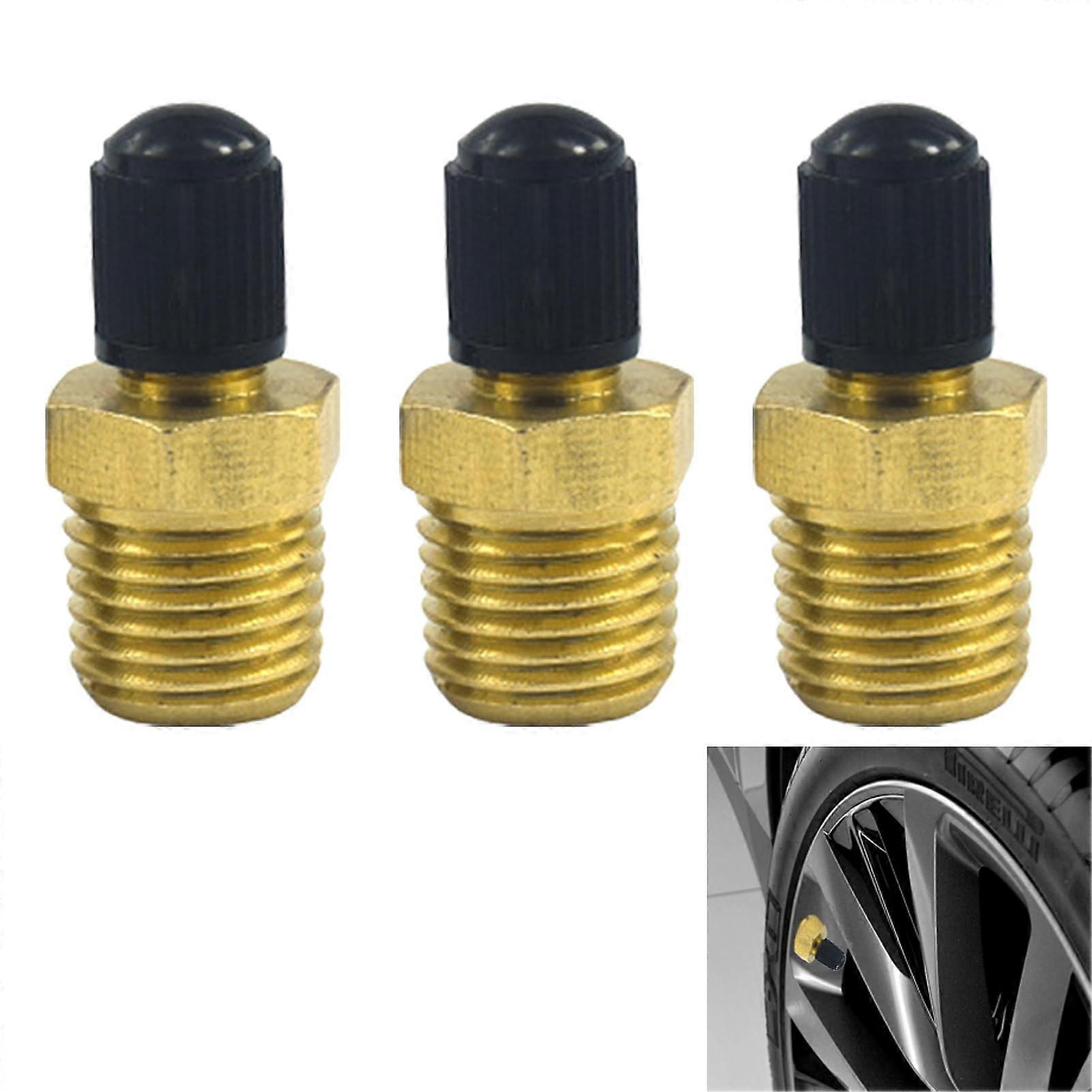 3 pieces 1/4 NPT copper Schrader valve, brass compressor, tyre valve, rim valves