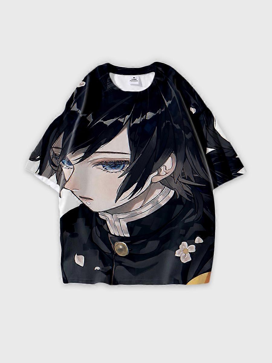 T-shirt round neck Character Pattern loose short sleeve P1433