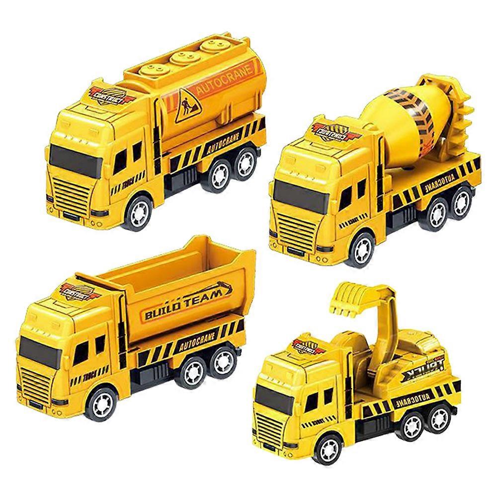 4pcs Friction Powered Construction Truck Mini Vehicles for Building Play, Enhancing Creativity and Motor Skills, Ideal for Birthdays and Holidays