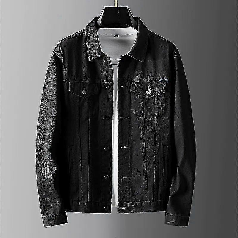 Lightweight denim jacket for men, solid color simple style spring autumn
