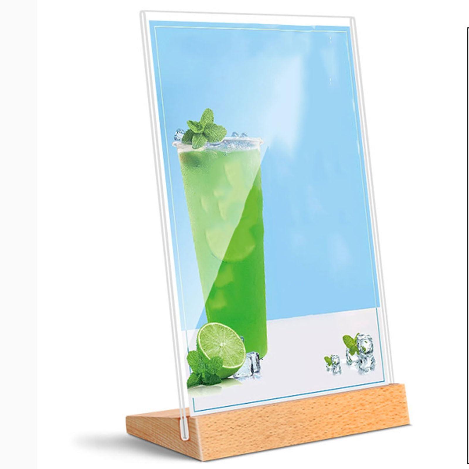 LShaped Beveled Sign Holders, Crystal Clear, for Menus, Restaurants, Offices – A4: 210*297mm
