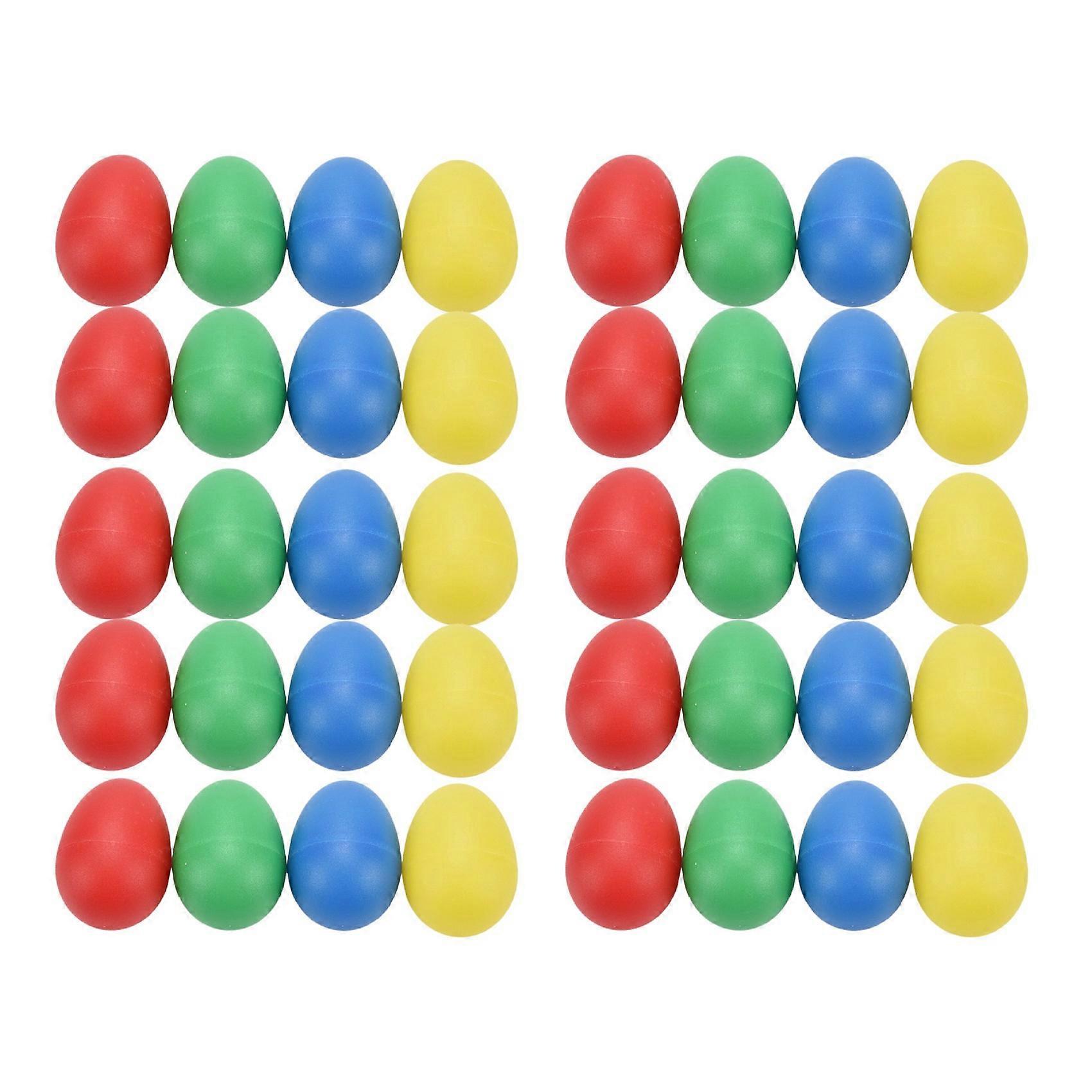 40pcs Shaker Eggs Plastic Musical Egg Shaker with 4 Colors Kids Maracas Egg Percussion Toys