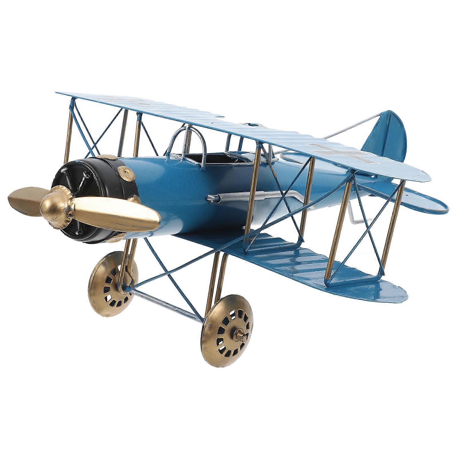 Retro Airplane Shape Iron Decor For Office Decor Craft Enthusiasts 33X27X13CM 1Pcs