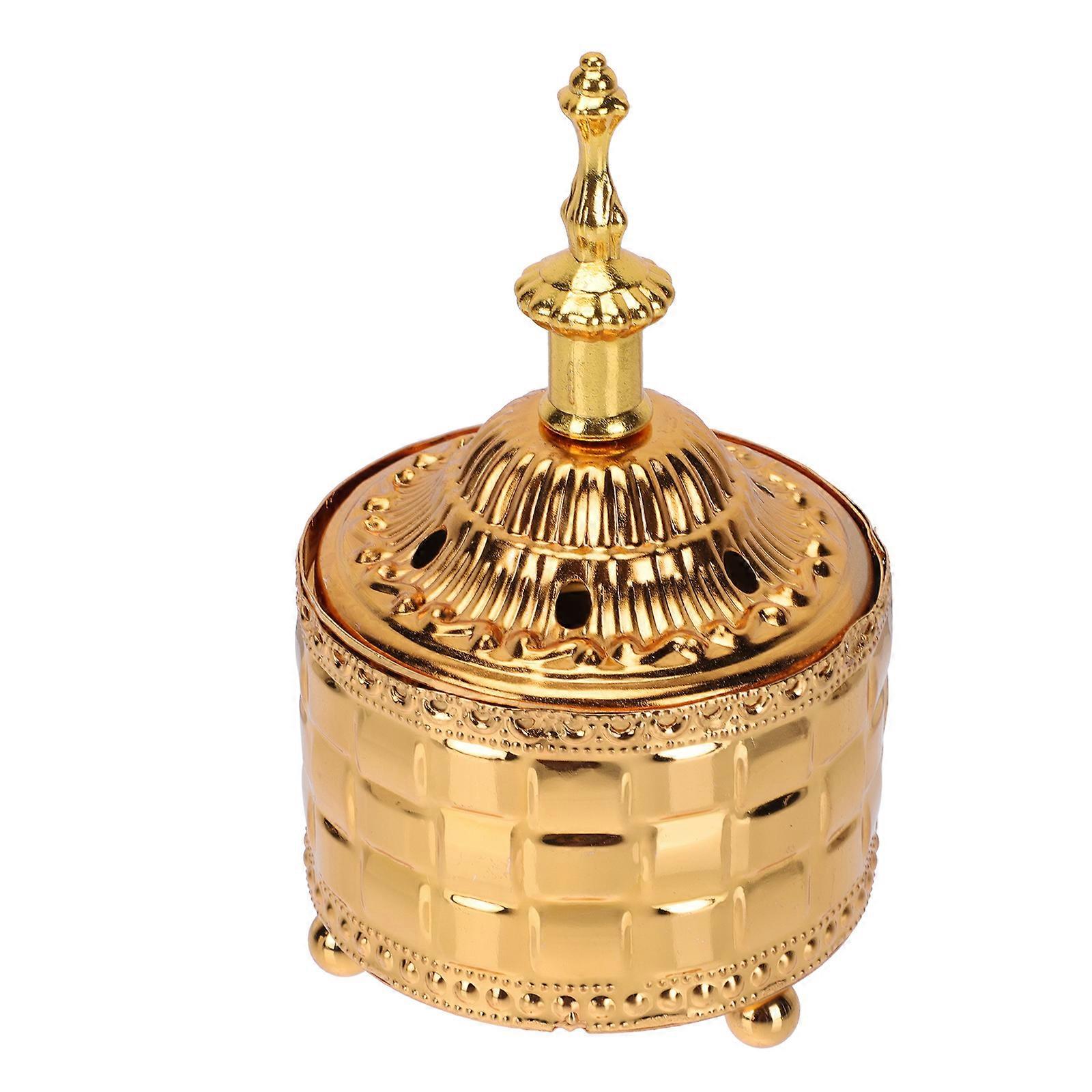 Golden Incense Burner for Decor Fine Iron Craftsmanship Compact Size Creative Design 1pc