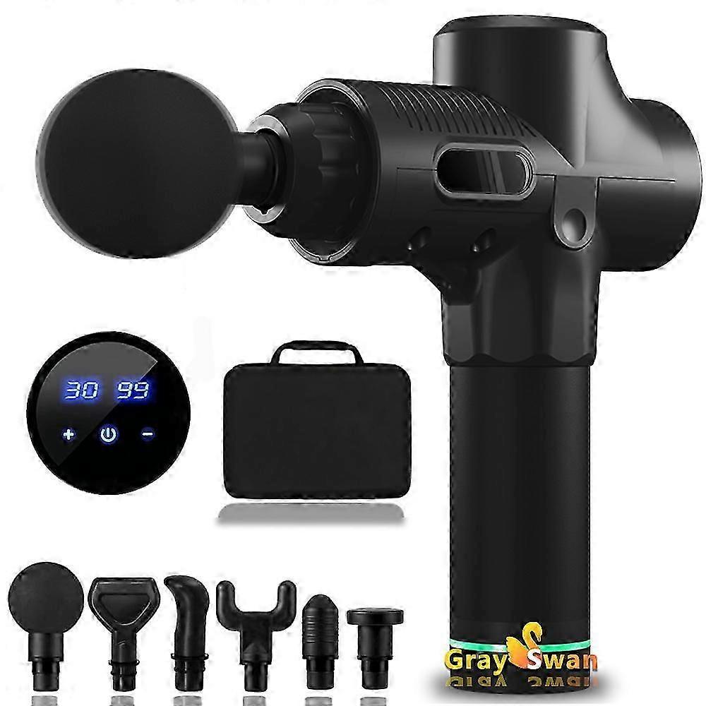GraySwan Pistola per massaggio Calore Corpo Vibrazione dei tessuti profondi Pistola per massaggio muscolare 30 velocità