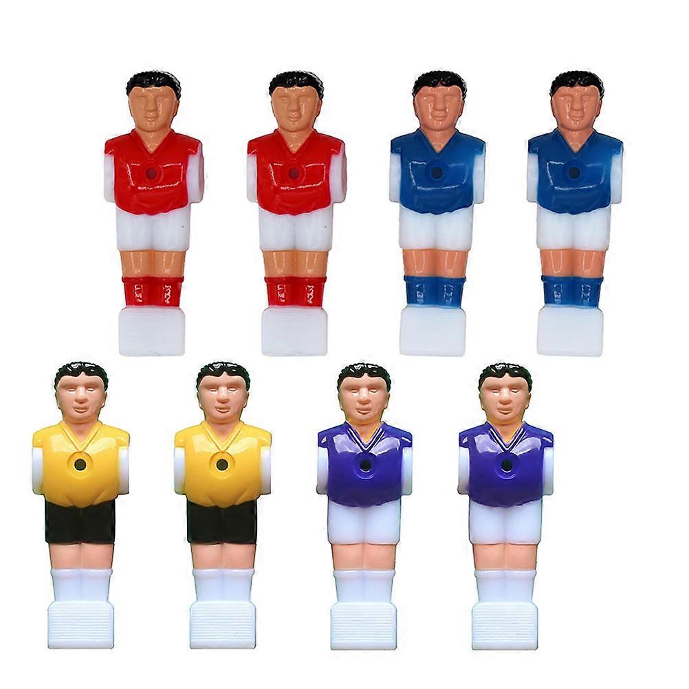 Durable Foosball Player Figurines 8Pcs Assorted Colors Ideal For Indoor Table Soccer Games