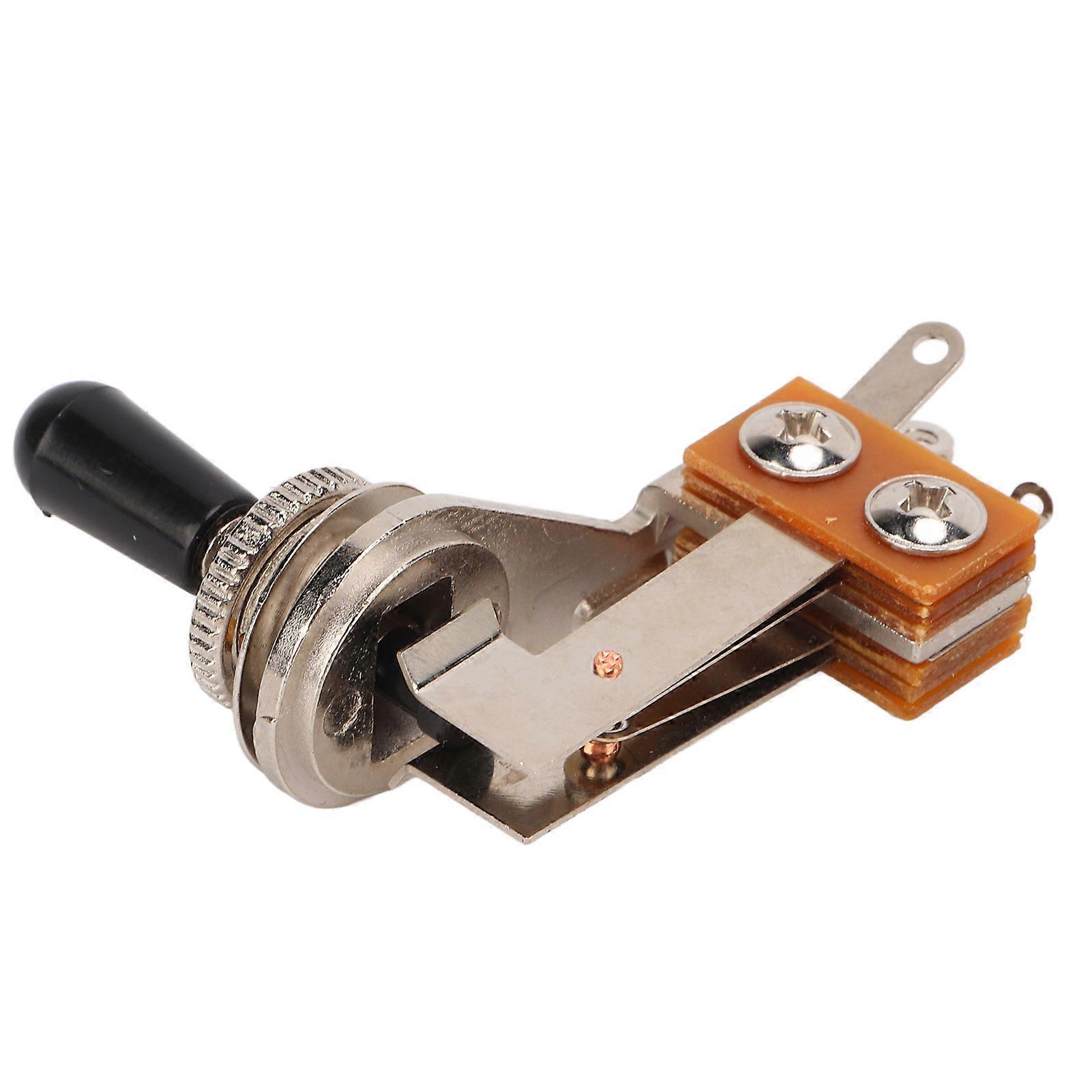 3 Way L Shaped Toggle Switch Electric Guitar Pickup Selector Replacement Tones Control PartsBlack Cap 