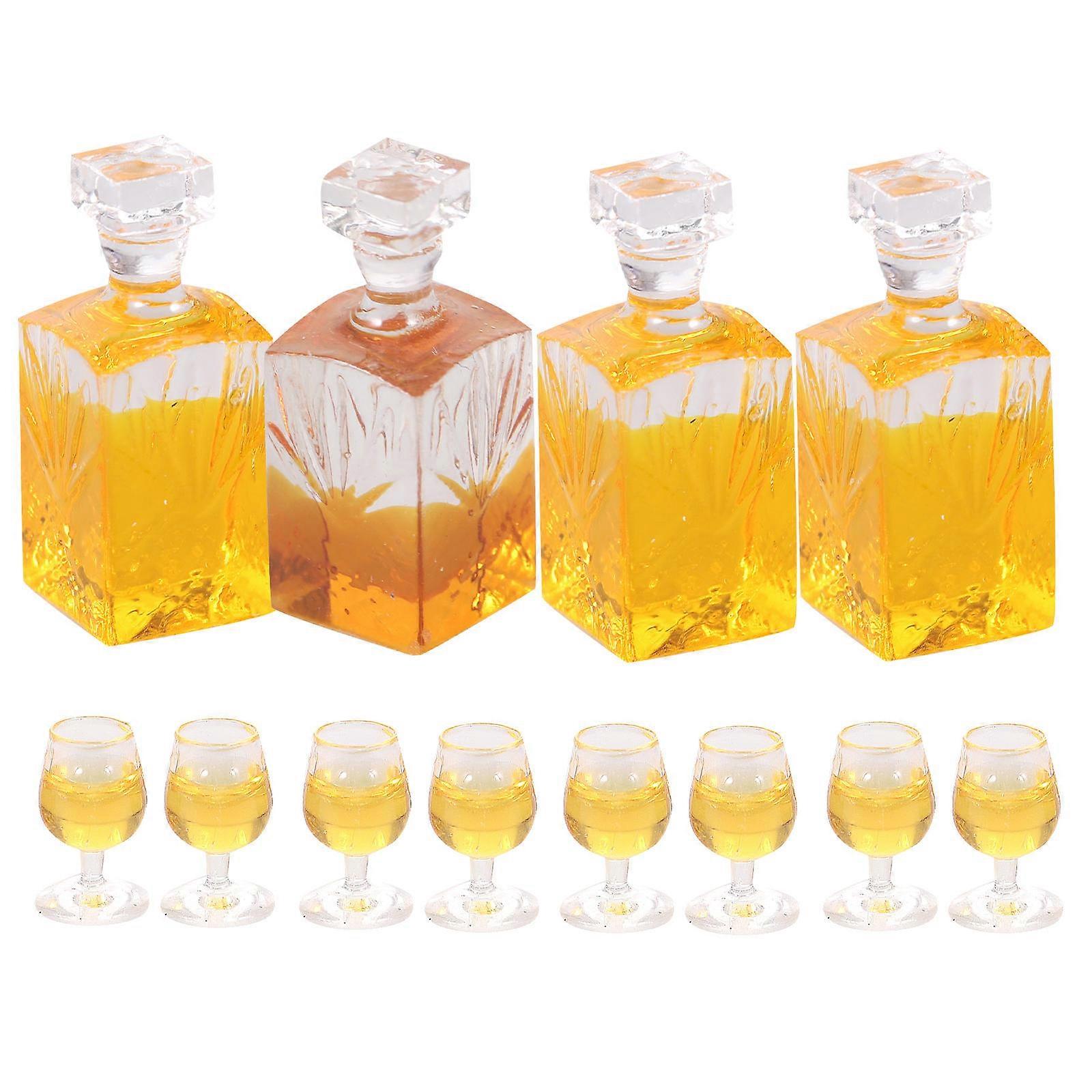 Miniature Liquor Bottles 4 Sets For Kids Pretend Play Toy Assorted Color Photo Prop Crafts