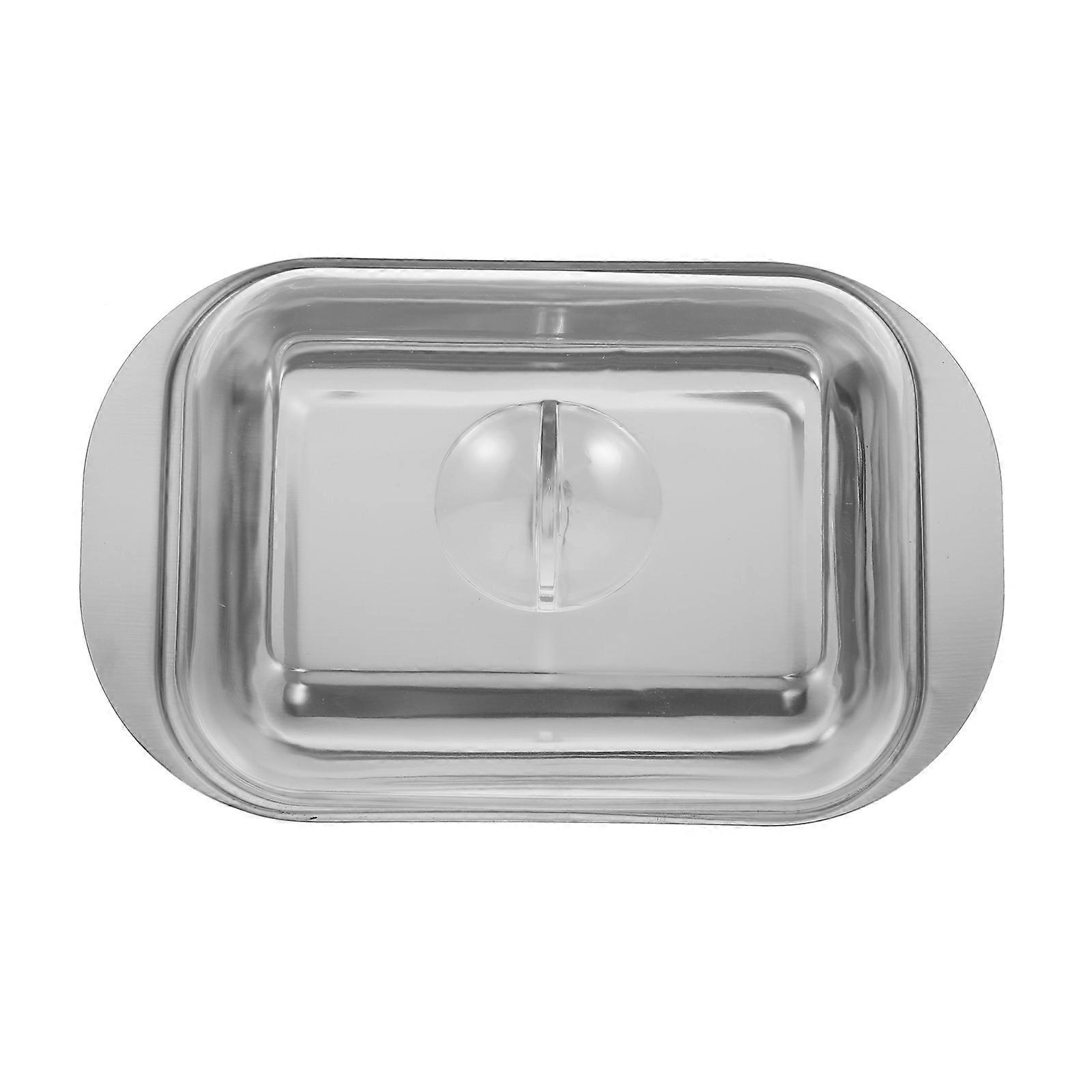 1pack de récipient à beurre élégant pour le stockage de collations avec un design élégant de couleur argentée, parfait pour un usage domestique