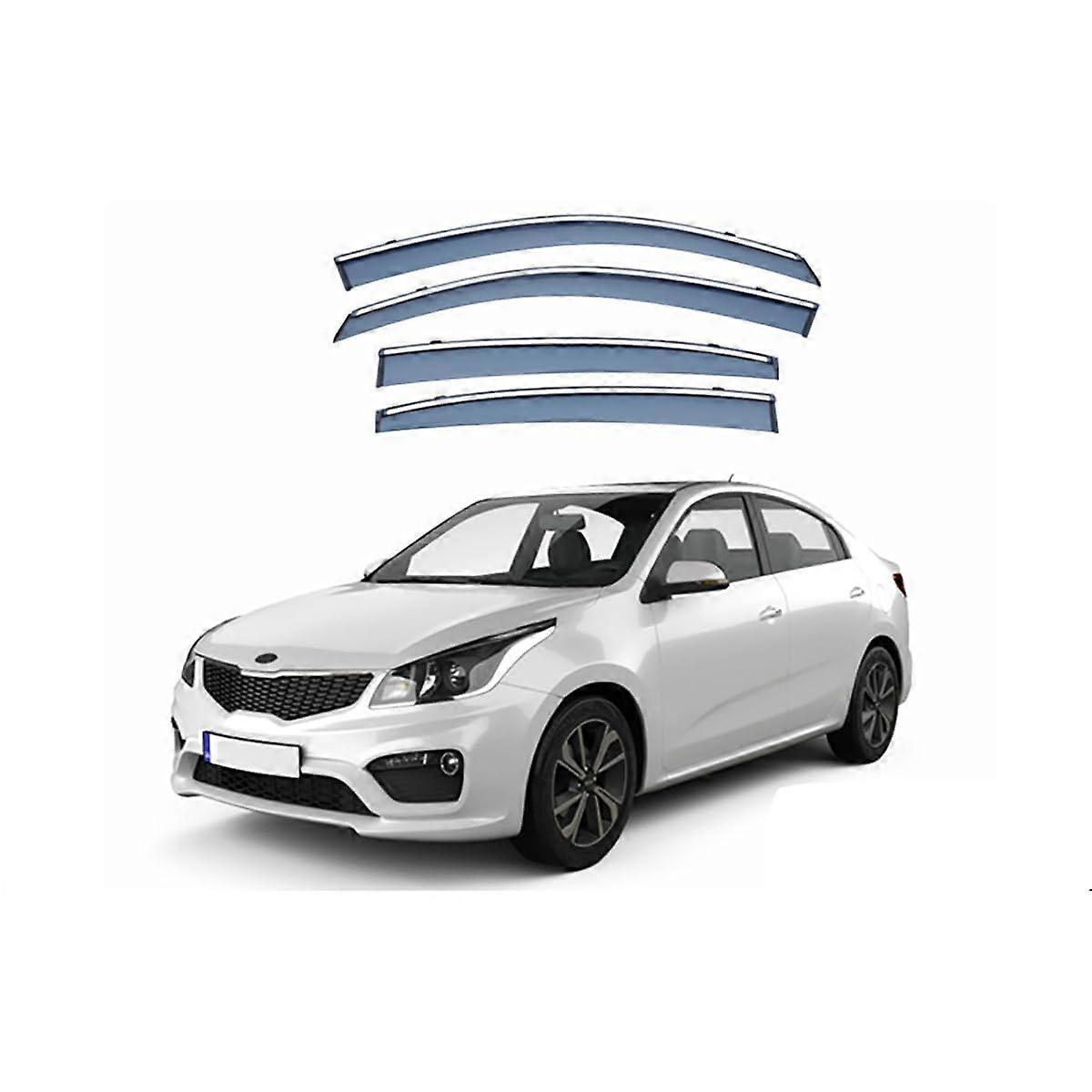 Car Wind Deflectors for Kia K2 Hatchback 2011-2016, 4-Piece Set, Windproof Rain Guards, Durable Material