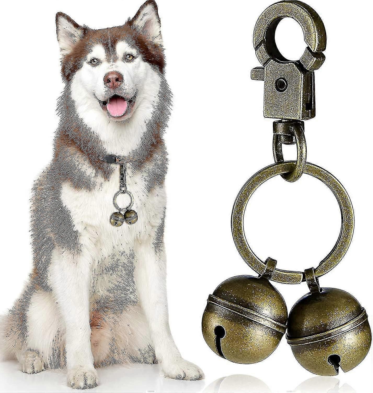 Extra Loud Pair Of Cat And Dog Bells Durable Brass Bells For Pets Collar Charm Pendant Bells With Clasp Swivel Pet Tracker