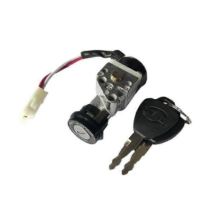 Switch Lock for E-Bikes, Compact Design, 2-Wire On/Off Key Switch, 2 Keys, Spare Part