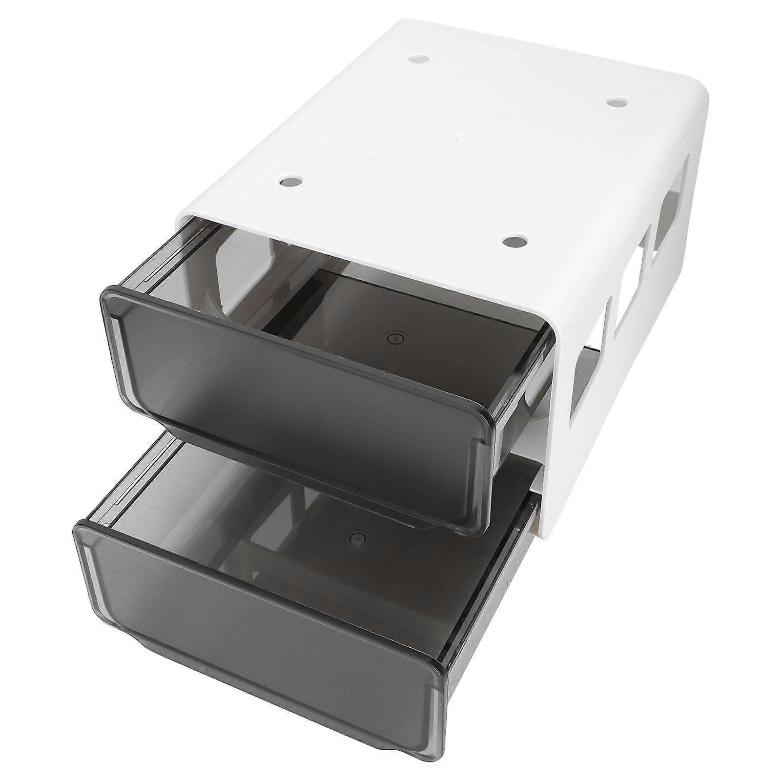 Under Table Drawer Organizer Box Double Layer Storage for Stationery USB Cables Compact Space Saving Design Home Office Classroom