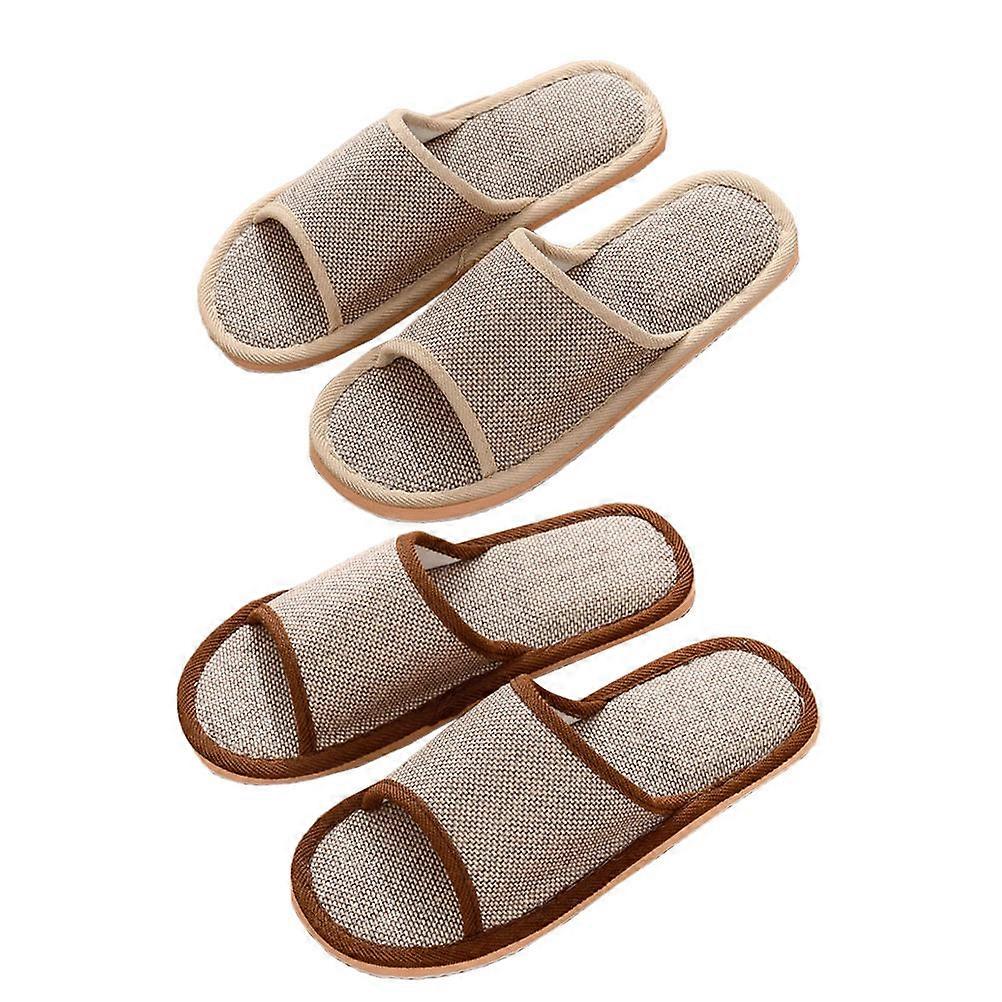 Comfortable Summer Spring Slippers Flat Shape Indoor Footwear Assorted Color Protective 2 Pairs