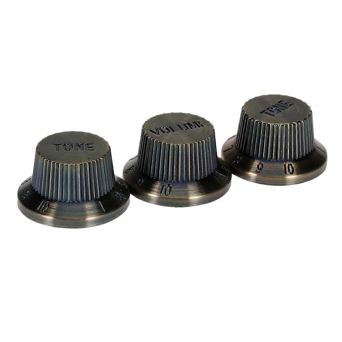 Plastic Volume Tone Control Knob for Guitar Bass Accessories 3 Pcs Coffee Color D65 Size