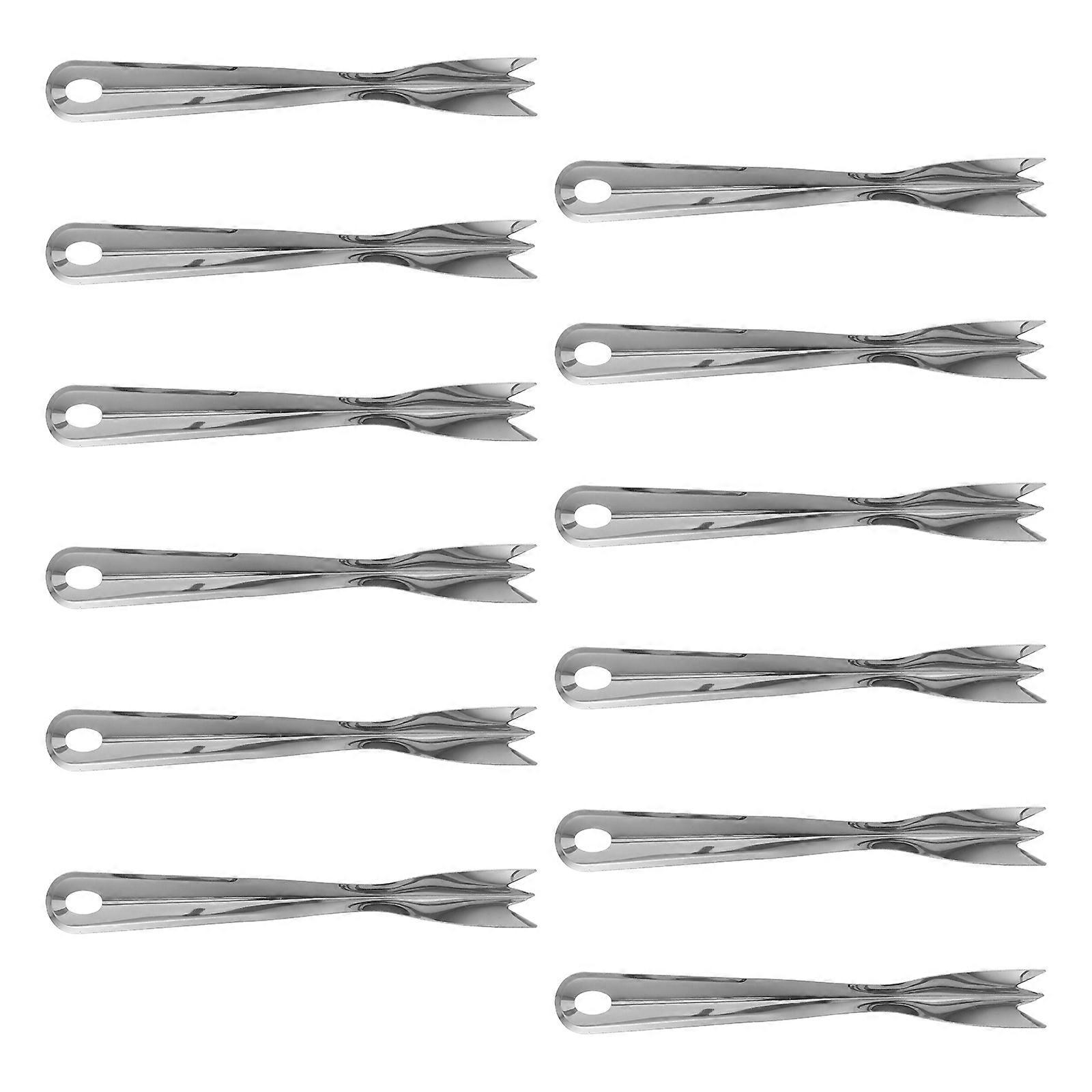 Pineapple Fork Fruit Peeling Tool For Outdoor Enthusiasts 12Pcs Stainless Steel Non-rusting Design