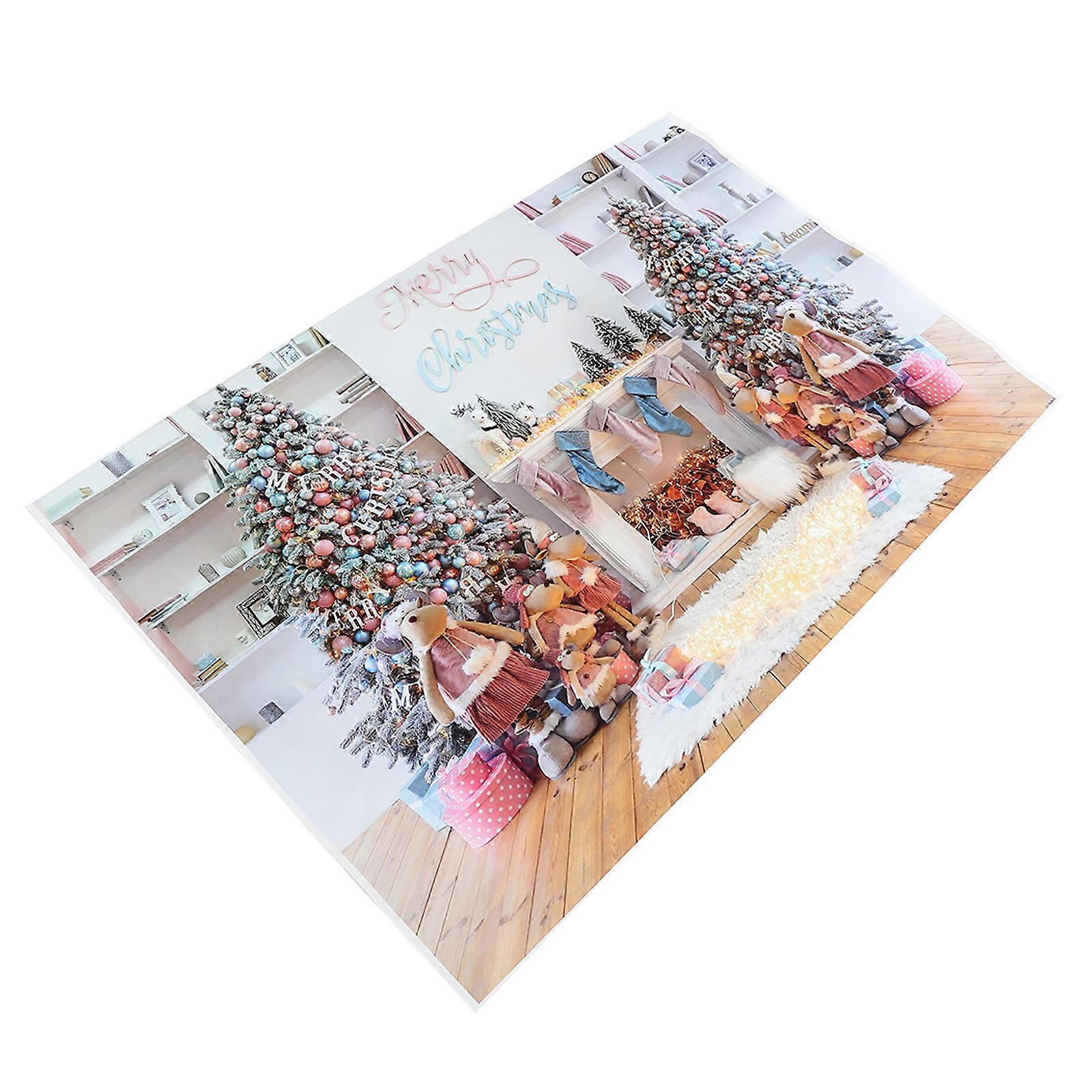 Festive Fireplace Backdrop For Photographers 150x100cm Multi Decorative Christmas Theme 1Pack