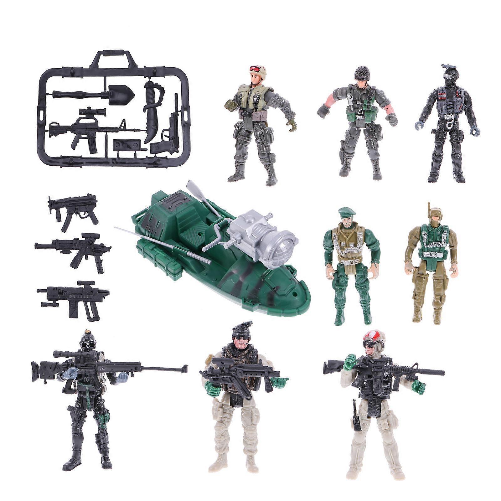 Assorted Color 1 Set 9 Pcs Military Vehicle Models Figurines For Children Playtime Military Games Educational Fun