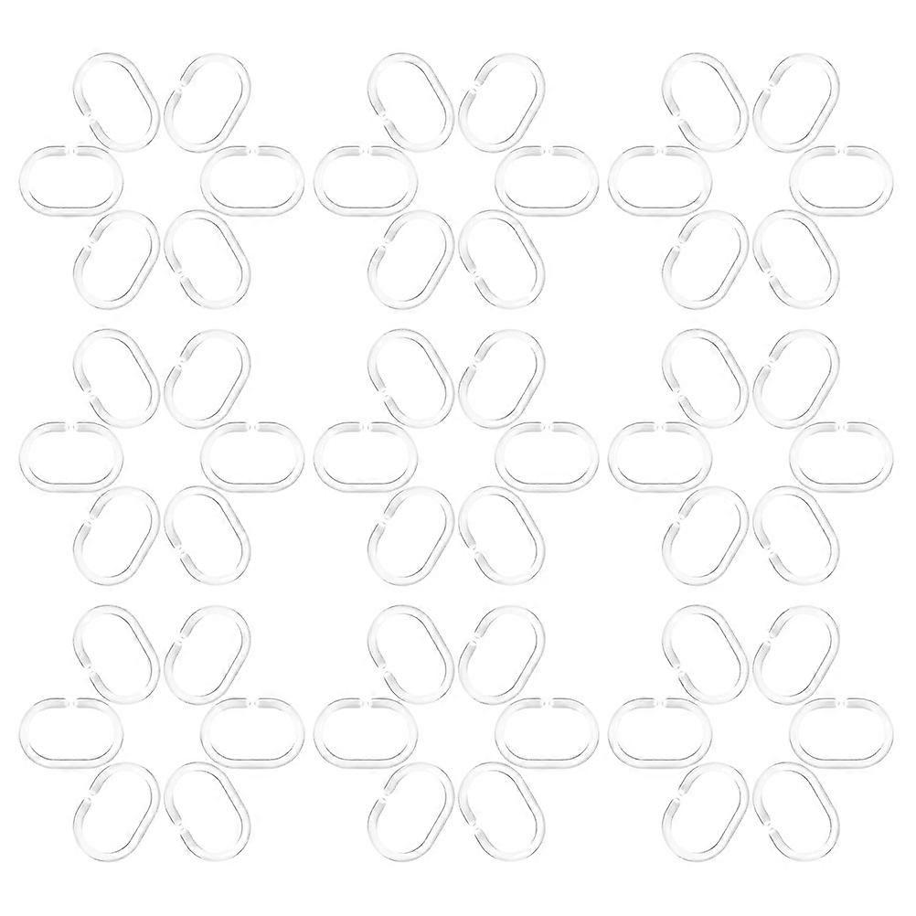 Transparent Plastic Curtain Hooks for Bathroom Use Strong and C-Shaped Hooks with Smooth