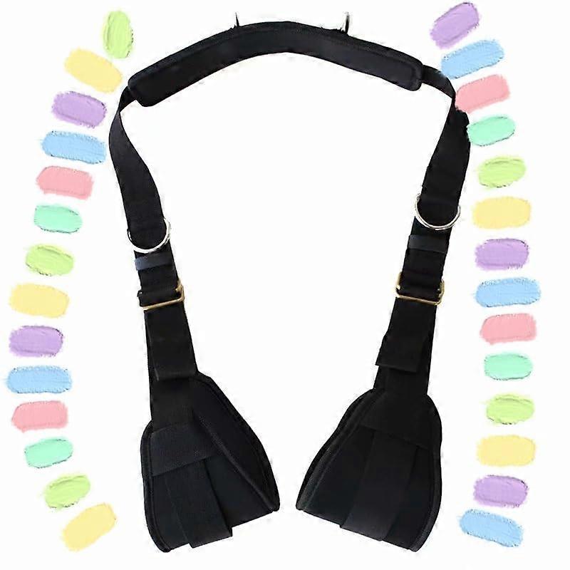 Black Nylon Multifunctional Adjustable Handcuffs for Neck and Thigh Stretching  D18