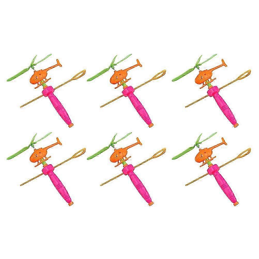 6pcs Flying Plane Toys Kids Playthings Flying Helicopter Toys (assorted Color)