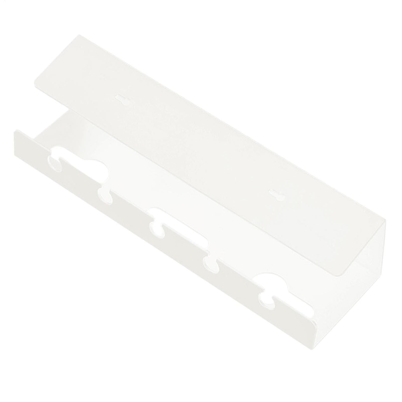 Cable Management Box Without Drilling, Under Desk Cable Organizer for Home, White Computer Cable Shelf, Compact Design
