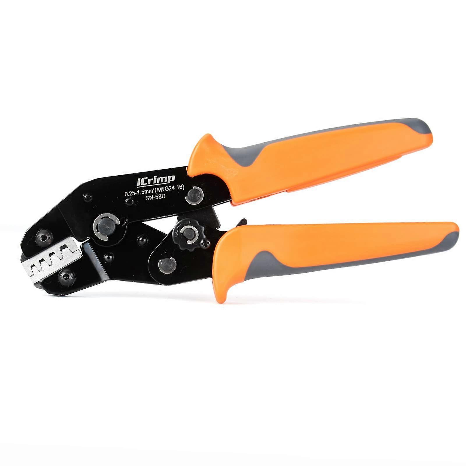 iCrimp SN58B Hand Crimping Tool for 0.251.5mm NonInsulated Plug Connectors, Open Barrel Female Quick Disconnects SN58B 0.251.5mm