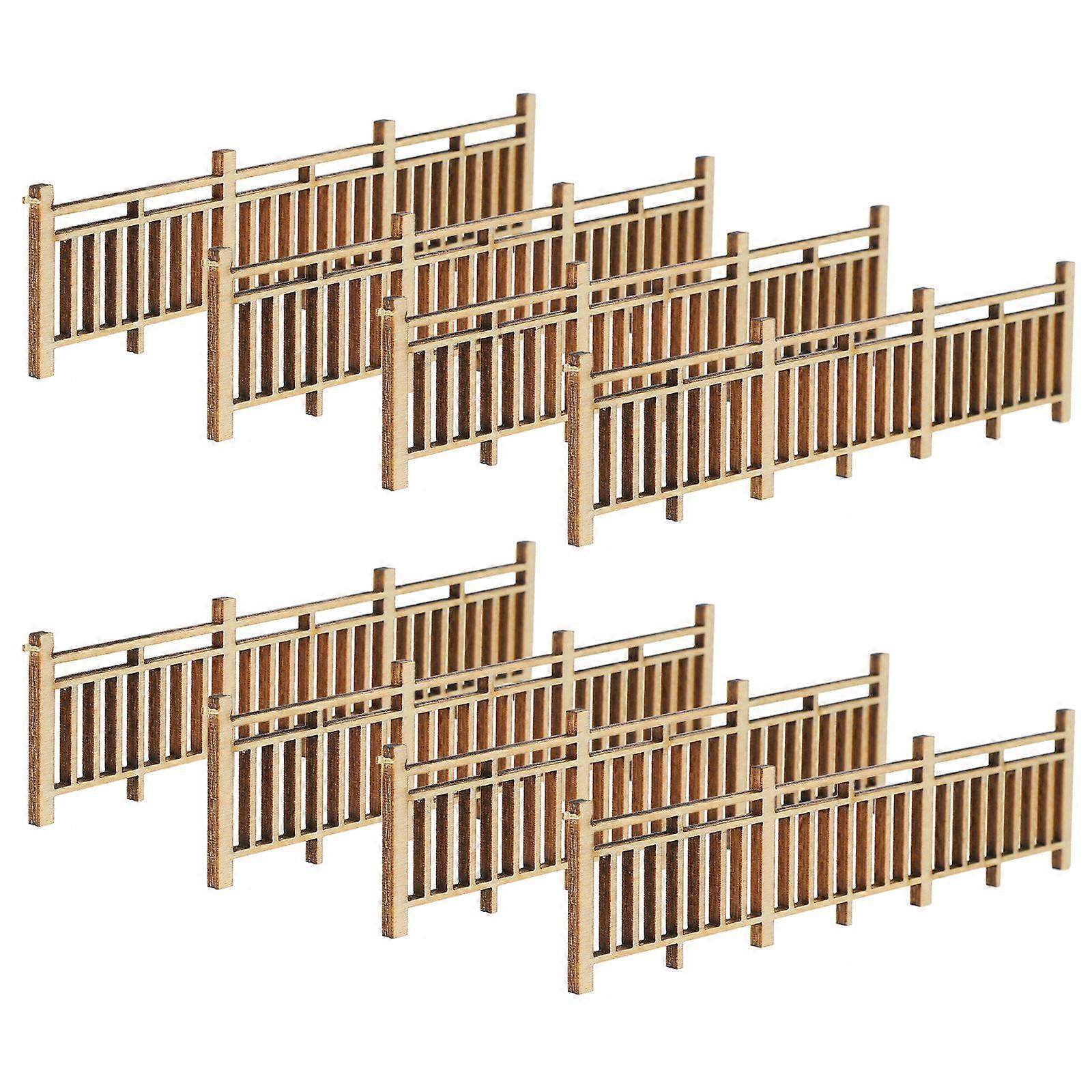 8Pcs Mini House Retro Fences Micro Landscape Fences Decorative Farm Fake Fence Decors